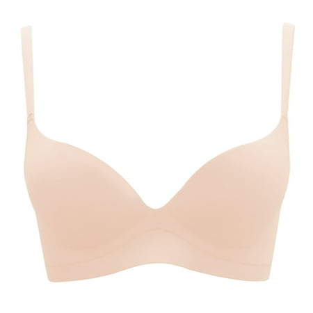 

Women s Bra Comfortable Gathered Traceless Large Thickened Collar Anti Drop Spring Summer Bras For Women