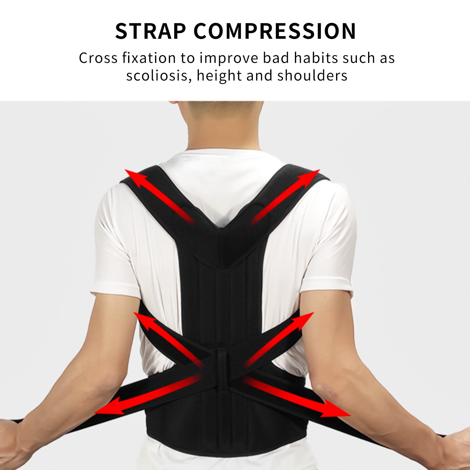 Details about   For Men Women Posture Corrector Straightener Back Shoulder Support Brace Belt US