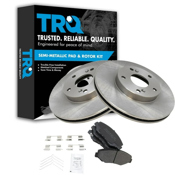 TRQ Front Brake Pad & Rotor Kit Brake Pads Brake Rotor Semi-Metallic Fits Select 2014-2015 Acura ILX 2003-2012 Honda Accord 2013-2019 Civic 2003-2011 Element 2013-2014 Fit