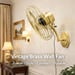 Vintage Brass Wall Fan | Retro Home Decor, 3-Speed Motor