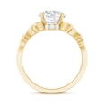 thumbnail image 3 of Rosec Jewels Round Moissanite Solitaire Engagement Ring for Women - 2 Carat - 8 mm - Celtic Knot Ring - D-VS1 Grade Certified, 14K Yellow Gold, US 6.50, 3 of 9