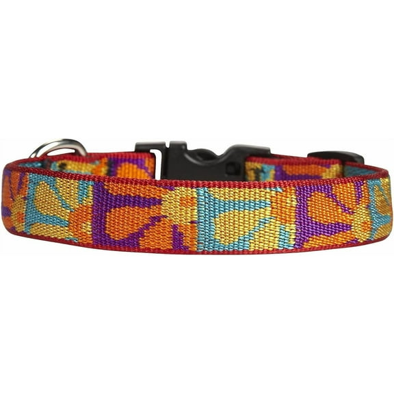 LupinePet Originals 3/4" Crazy Daisy 9-14" Adjustable Collar for Small Dogs