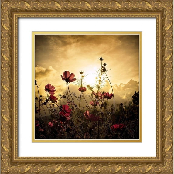 Marcel, Christian 12x12 Gold Ornate Wood Framed with Double Matting Museum Art Print Titled - Watching the Sun