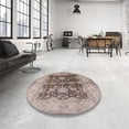 thumbnail image 4 of Ahgly Company Machine Washable Indoor Rectangle Industrial Modern Brown Brown Area Rugs, 3' x 5', 4 of 7