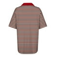 thumbnail image 4 of fatyb Tshirts for Women V Neck Striped Tunic Shirts with Collar Casual Womens Short Sleeve Loose Blouses, 4 of 5