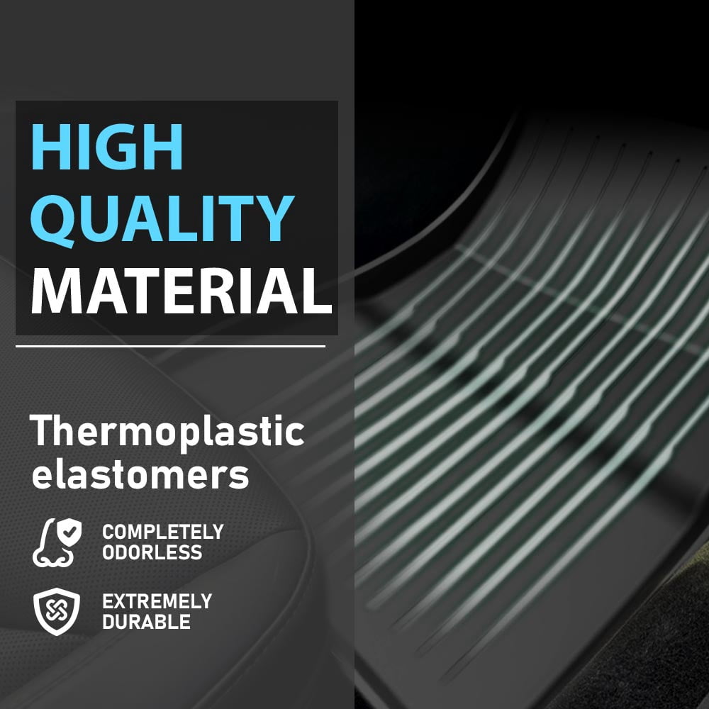 All-Weather Protection 3D Molded TPE Floor Mats Liners 1st & 2nd Row Full Set Fit For 2024-2025 Tesla Model 3 Highland