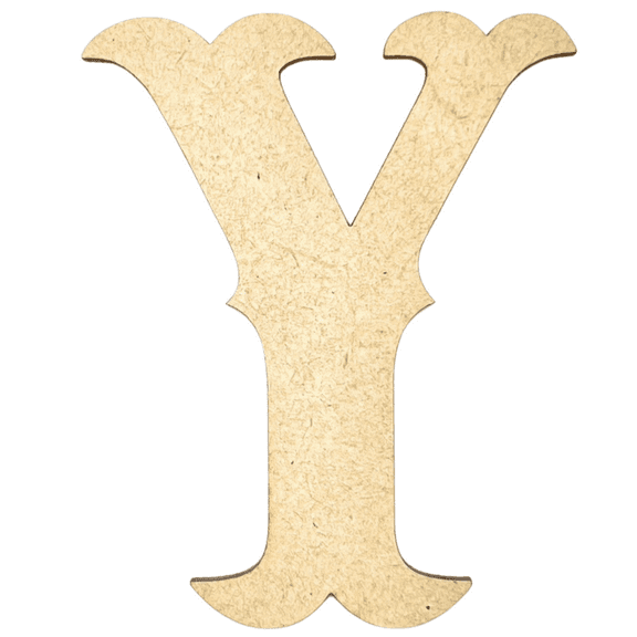 Krafty Supply 20" Tall MDF Letter Y |1/4" Thick | Western Railroad | Wooden Letters | Craft Alphabet