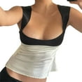 thumbnail image 3 of Fortune Women Crop Top Patchwork Cami Top Contrast Color Low Cut Backless Vest, 3 of 9