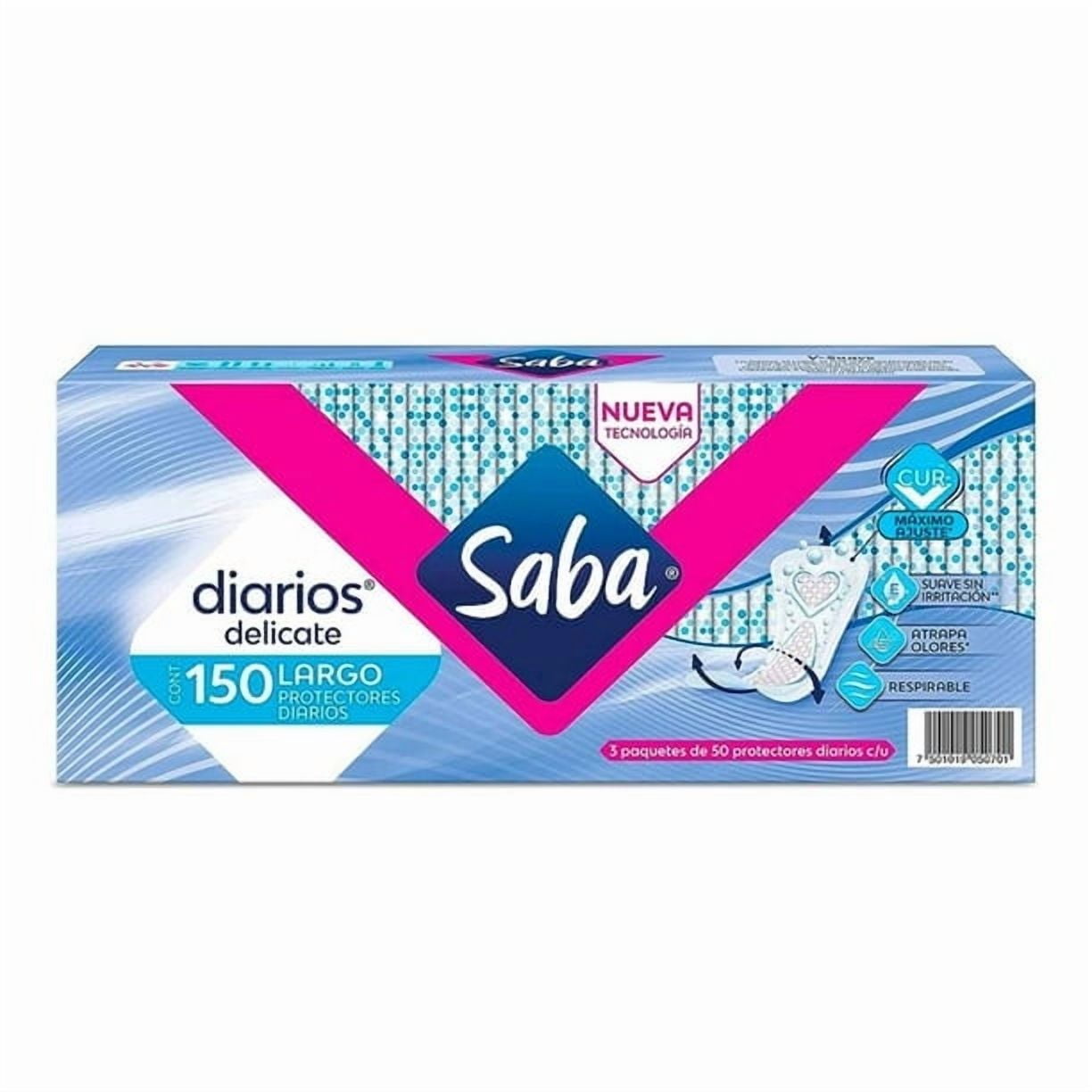 Protector Saba Diarios Delicate Largos 150 pzas