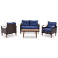 thumbnail image 5 of Kadyn 4 Pcs Wicker Outdoor Patio Seating Set with Table, Blue, 5 of 8