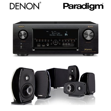 Denon Receiver Audio & Video Component Receiver,Black (AVRX4300H) + Paradigm Cinema 100 CT 5.1 Home Theater System (Best Denon 5.1 Receiver)