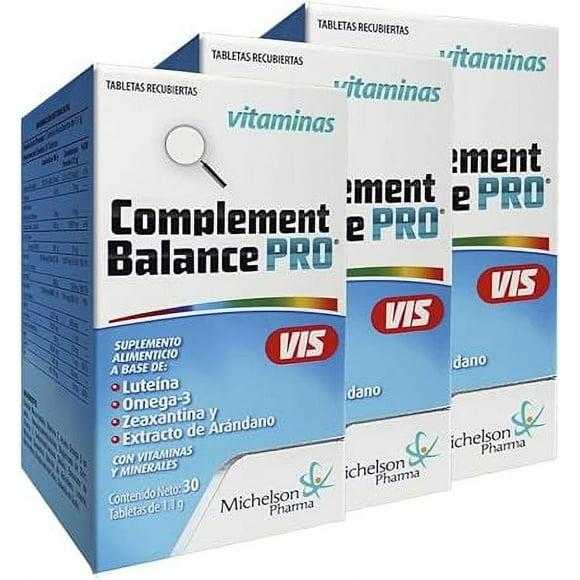 VIS Complement Balance PRO a base de luteína, omega 3, zeaxantina, vitaminas y minerales. 3 PACK
