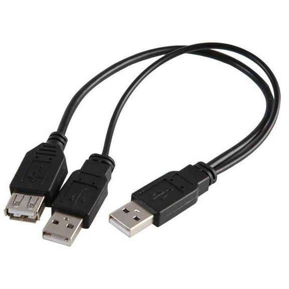 PRO SIGNAL - Twin USB A Male to USB A Female High Power Lead, 0.2m