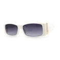thumbnail image 2 of Womens Mod Square Rectangle Thick Temple Fashion Sunglasses White Smoke, 2 of 5