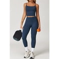 thumbnail image 2 of PISONIC Womens Workout Sets Two Piece Spaghetti Straps Tank Top Matching High Waist Leggings Gym Work Out Outfits with Pockets, 2 of 7