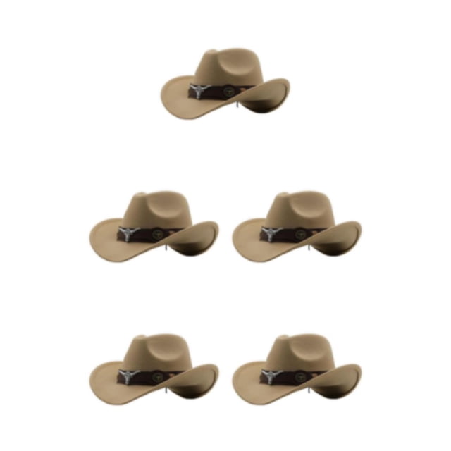 Guardoinrt Trendy Casual Cowboy Hat for Women Men for Fall Short Trips Camel 56cm-58cm 5Set