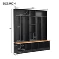 thumbnail image 6 of 4-in-1 Hall Tree with Storage Bench,Shoe Cabinet with Cube Storage & Shelves,Coat Rack with 8 Hooks for Entryways,Mudroom,Black, 6 of 9