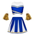 thumbnail image 5 of KHONTS Cheerleading for Women Tank Tops Pleated Skirts Cute Outfits for Carnival Party Clubwear 11-Blue L, 5 of 5