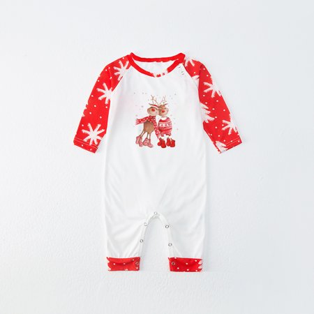 

Pajamas for Women KKCXFJX Fashionable Christmas Print Family European And American Pajamas Parent-child Suit Baby