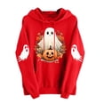 thumbnail image 5 of Women's Halloween Pullover Hoodies Oversized Funny Cute Print Sweatshirt with Pocket Lightweight Casual Long Sleeve Tops, 5 of 7