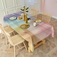 thumbnail image 3 of Colorful Watercolor Stripe Pattern Rectangle Tablecloth 60"x102",Waterproof Polyester Rectangle Table Cloth, Wipeable Spillproof Polyester Tablecloth for Dining, Camping, Indoor and Outdoor, 3 of 6
