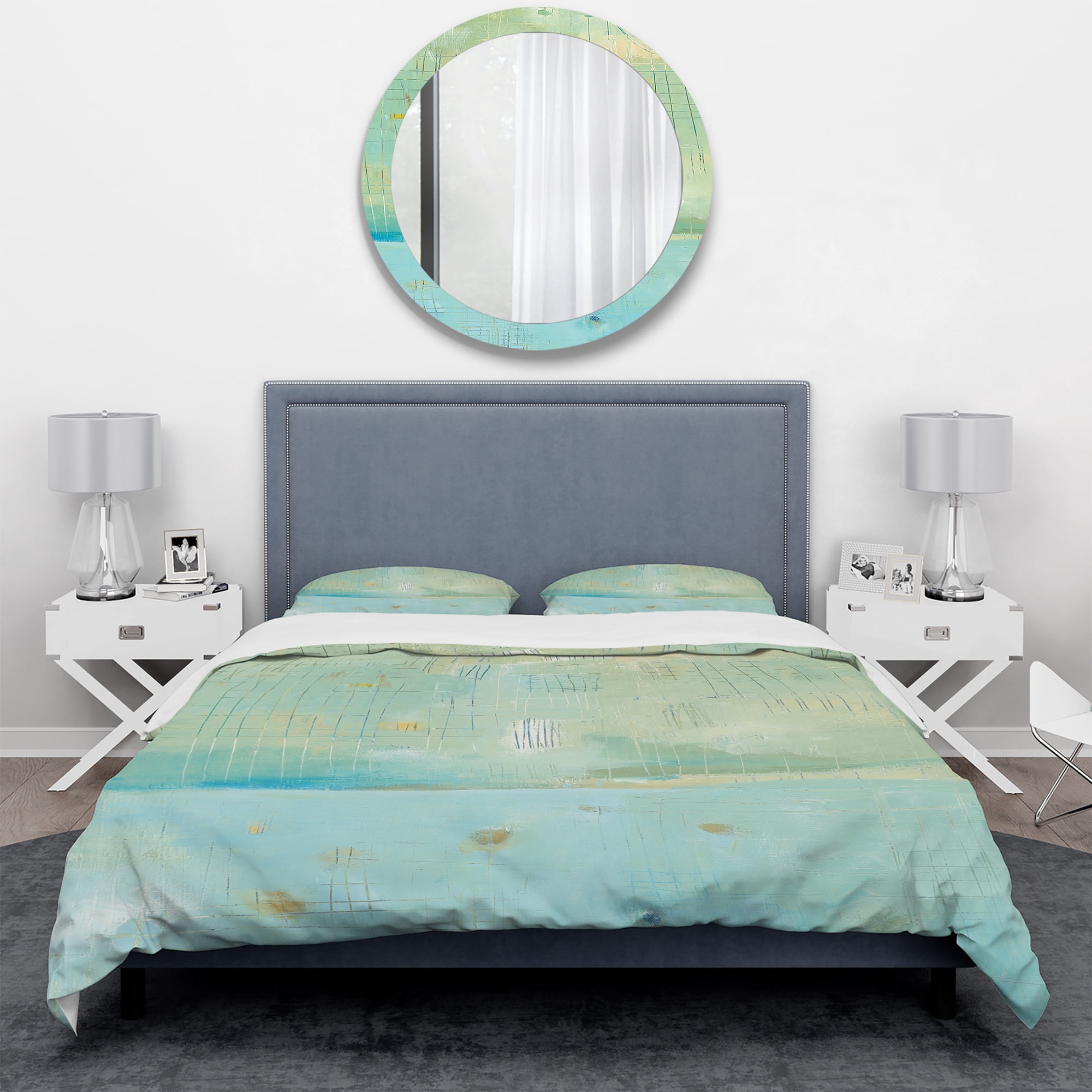 Designart 'Dreaming of the Shore I' Geometric Duvet Cover Set