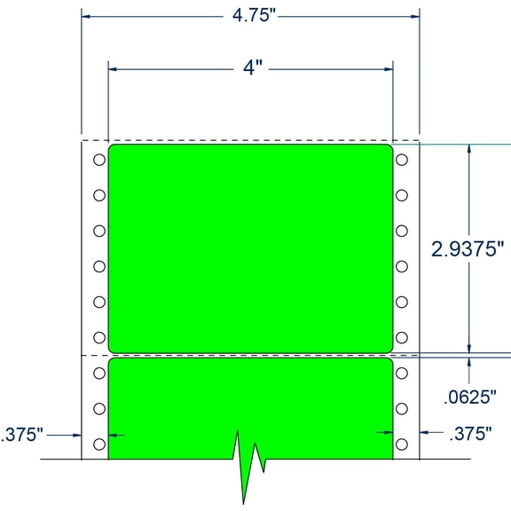 Compulabel 161752, Fluorescent Green Address Labels Pin Fed 4 X 2 15/16