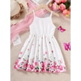 thumbnail image 3 of Mikrdoo Kid Toddler Girls Dress 4T 5T 6T 7T Girls Floral Print Elegant Straps Summer Sleeveless Dress One Piece Party Dress,As Gift, 3 of 9