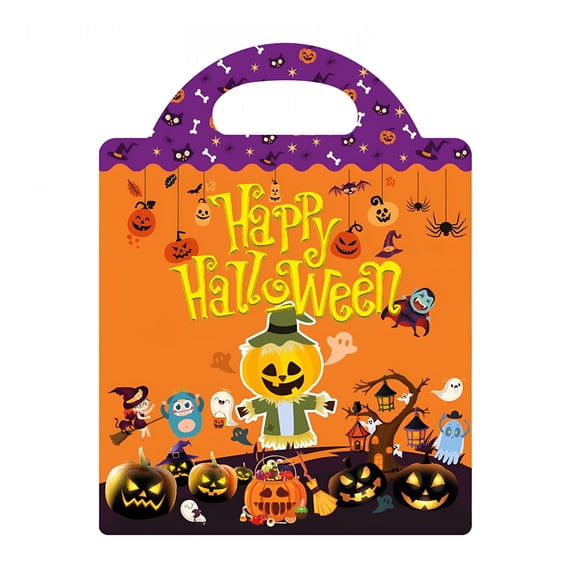 CCOCC 2026 New Children'S Sticker Book Early Education Concentration Training Repeated Halloween Scene Sticker Book Reusable Stickers Books,For Home,Playtime,Classroom,Travel for Toddlers