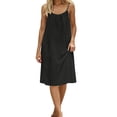 thumbnail image 4 of Antinious Women Solid Backless Loose Mid Length Daily Soft Breathable Sleepshirts, 4 of 5