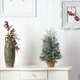 thumbnail image 5 of HomeStock Suburban Soiree 2Ft. Winter Frosted Artificial Christmas Tree With 35 Led Lights In Burlap Base, 5 of 7
