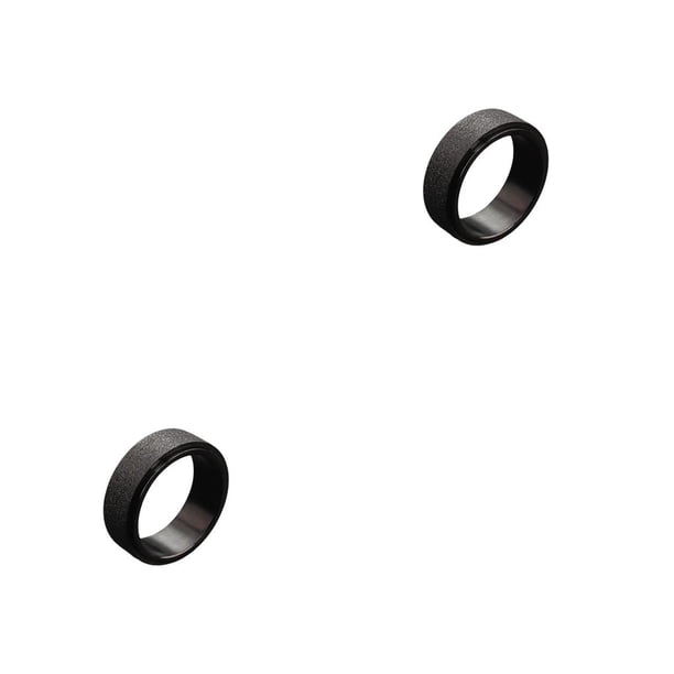 Guardurnaity Anillos de hombre Estilo simple Color sólido Hombre Anillo de acero de titanio Decoración de moda Accesorio Joyería Decoración Negro 21 mm 2piezas