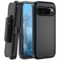 thumbnail image 1 of KOMI for Google Pixel 8 Pro Case, with HD Tempered Glass Screen Protector, Heavy Duty Shockproof Drop Protective Rugged Tough Durable Phone Cover with Belt Clip-Black, 1 of 5