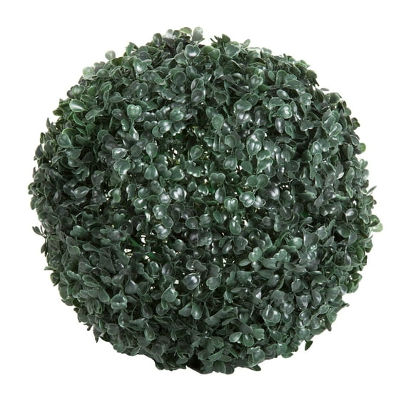 Pure Garden 11-Inch Artificial Boxwood Topiary Ball with Solar LED Lights