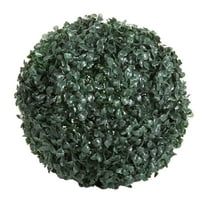 Pure Garden 11-Inch Artificial Boxwood Topiary Ball with Solar LED Lights