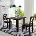 thumbnail image 4 of 3 Piece Dining Table Set, Wood Drop Leaf Dining Table Set with 2 X-Back Chairs for Small Places, Home Kitchen Furniture Dinette Set for 2 Person, Espresso, 4 of 7