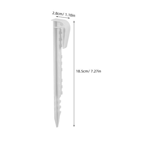 HEANUJJ 20Pcs White Plastic Ground Stakes for Camping Landscape and Beach Use