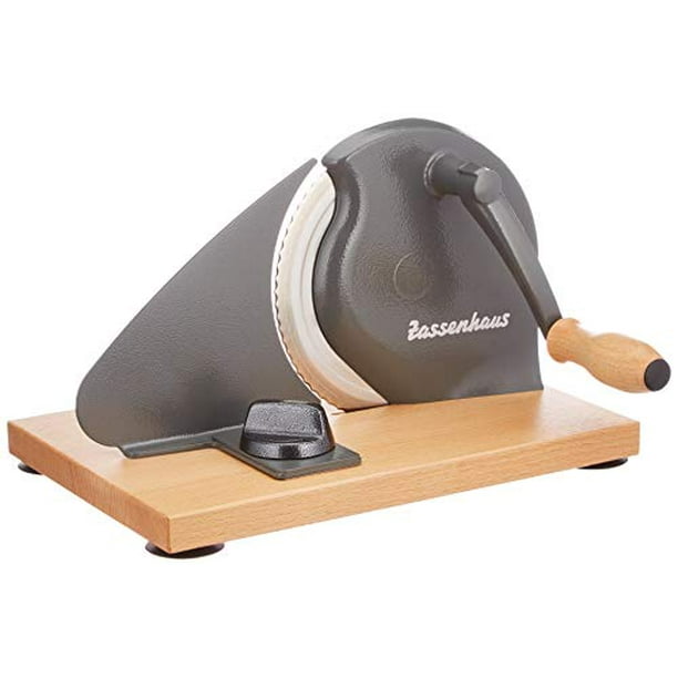 Zassenhaus Manual Bread Slicer, Classic Hand Crank Home Bread Slicer