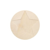 Leisure Art Welled Wood Surface, Circle With Star Shaped, 10" X 10", For Wooden Trays, Crafts And Decorations, Welled Center For Resin Design Or Paint - Decoupage, Engraving, Wood Burning