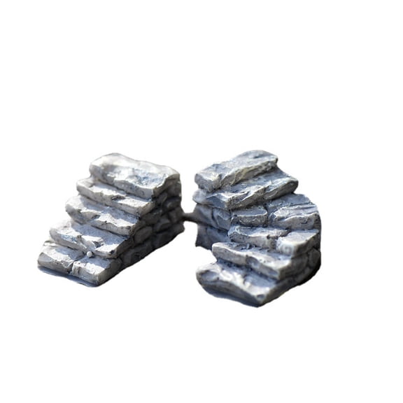 AURARMLET 20pcs Mini Resin Stairs Set: Straight and Curved Stone Staircases for Dollhouses, , and Landscaping Decor