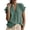 Green #006, variant on Womens Dressy Casual Tops Ruffle Short Sleeve V Neck Work Blouses Summer Business Casual Cotton Linen Shirts, XL