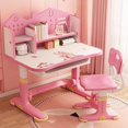 thumbnail image 2 of YNCE Kids Desk and Chair Set, Height Adjustable Kids Desk with Storage Drawers and Bookshelf, Ergonomic Table for Kid, 2 of 8