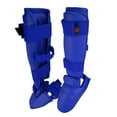 thumbnail image 2 of Karate Shin and Instep Guard Toe-covered, WKF Style Shin Pad Foot Protector Martial Arts Gear (Blue, LG), 2 of 3