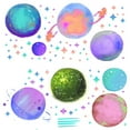 thumbnail image 2 of Stick Backsplash For Kitchen, Space Planet Wall Decals Boy Room Stickers Kids Bedroom Peel And Stick Removable Decor For Boys Girl Nursery Playroom Classroom School, 2 of 5