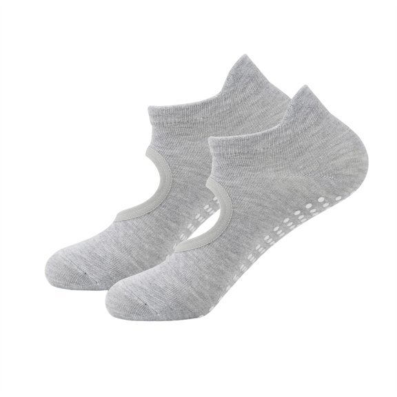 Sunvit-Panties Womens Low Cut Ankle Socks Non Slip with Silicone Grip Dots - Gray, Stretchy Nylon Spandex, One-Size-Fits-Most for Yoga, Home & Casual Wear,Size Free Size