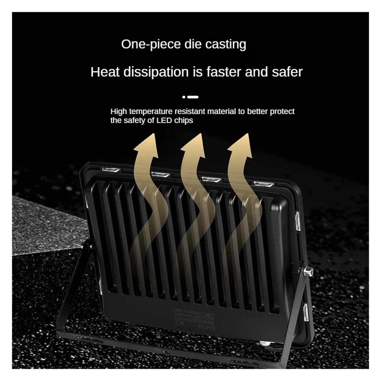 High Brightness LED Flood Light 50W 100W 200W Waterproof IP66 Reflector Floodlight Spotlight Outdoor Wall Street Lamp - Wide Angle Beam