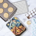 thumbnail image 5 of Yayeee Pot Holders Kitchen Heat Resistant with Pocket 7"x9.8" Cotton Oven Cooking Hot Pads, Starry Pizza, 5 of 7