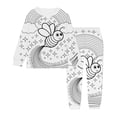 thumbnail image 1 of TZEWGL Kid DIY Hand Sketch Print Long Sleeve 2 Pieces Sets Homewear For Children T Shirt With Shorts Outfit Set Color Pajamas size 2-3T, 1 of 3