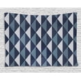 thumbnail image 1 of Geometric Tapestry, Rhombuses and Dots Composition of Abstract Shapes Retro Revival, Wall Hanging for Bedroom Living Room Dorm Decor, 80W X 60L Inches, Bluegrey Dark Blue White, by Ambesonne, 1 of 2