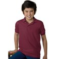 thumbnail image 1 of Hanes Cotton-Blend Kids` Jersey Polo, M, Maroon, 1 of 2